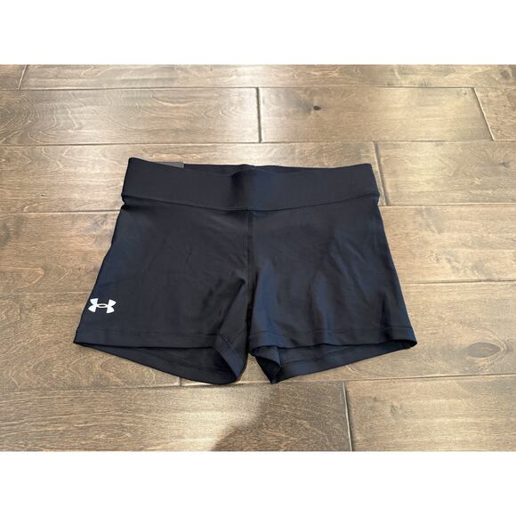 Under Armour Womens Black Compression Heat Gear Shorts Size L NWT NEW $25 - Picture 2 of 10